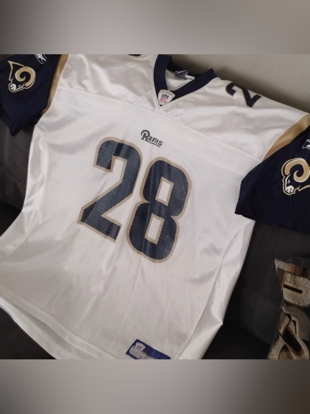 Marshall Faulk St. Louis Rams Throwback Reebok NFL Authentic Football Jersey XL